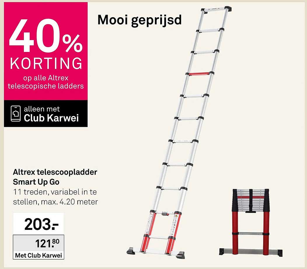 Altrex telescopische ladders 40% KORTING