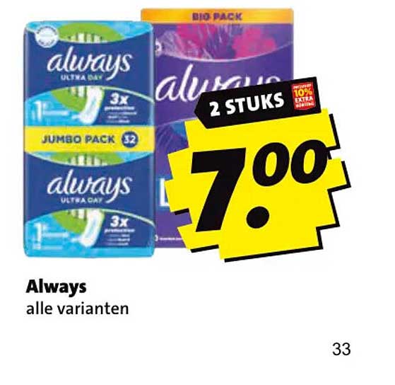 Always alle varianten 2 STUKS