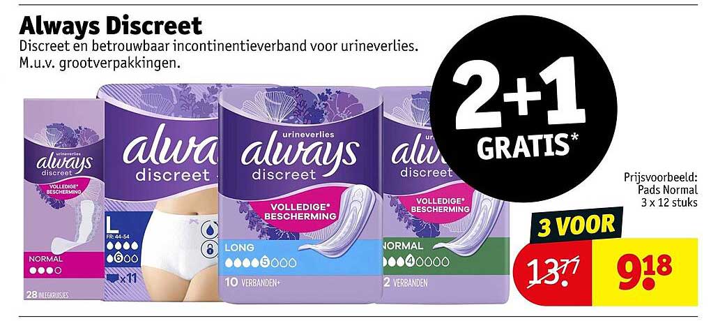 Always Discreet 2+1 GRATIS*
