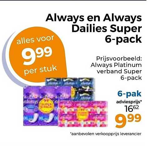 Always en Always Dailies Super 6-pack