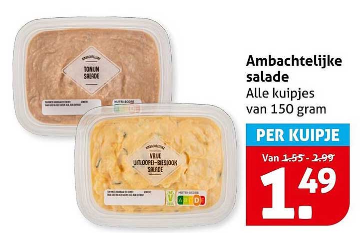 Ambachtelijke salade Alle kuipjes van 150 gram PER KUIPJE