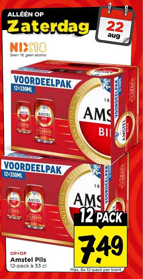 Amstel Pils 12-pack à 33 cl