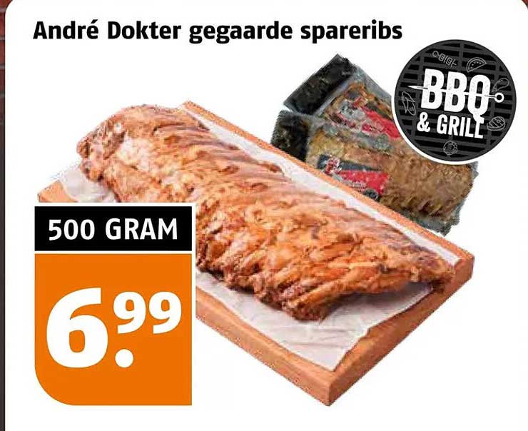 André Dokter gegaarde spareribs 500 gram BBQ & Grill
