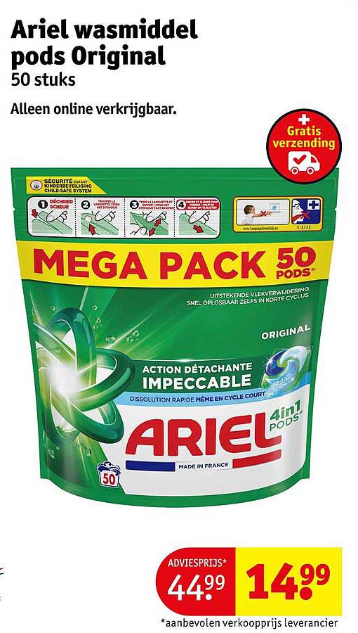 Ariel wasmiddel pods Original 50 stuks