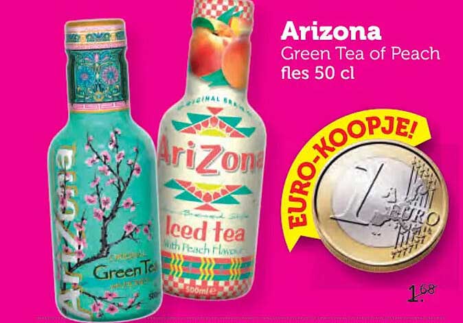Arizona Green Tea of Peach fles 50 cl EURO-KOOPJE!