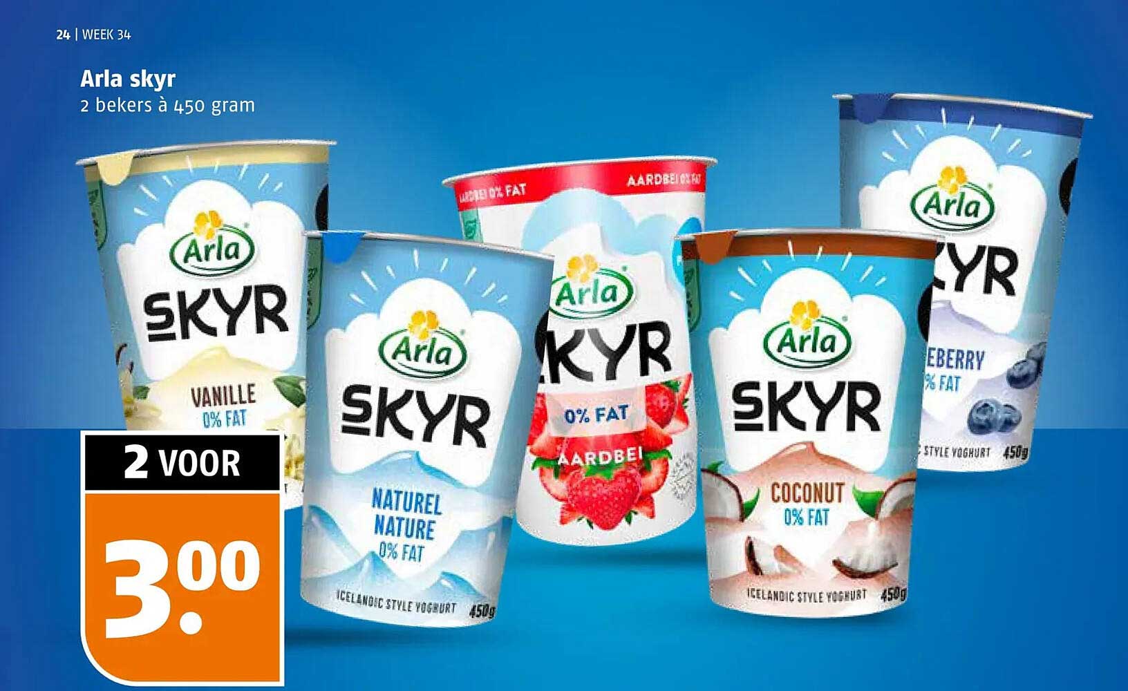 Arla skyr 2 bekers à 450 gram
