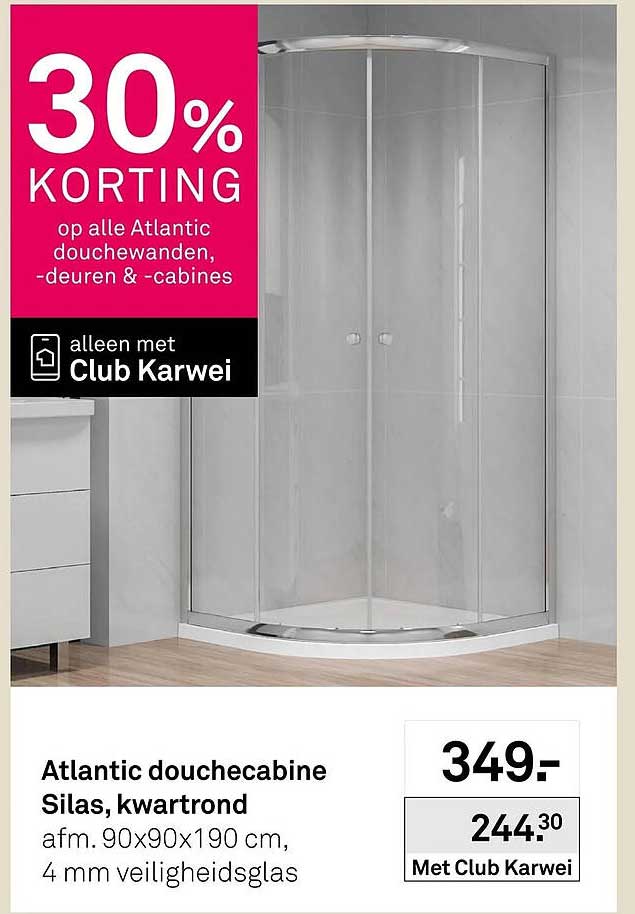 Atlantic douchecabine Silas, kwartrond