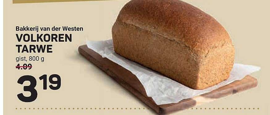 Bakkerij van der Westen VOLKOREN TARWE gist, 800 g