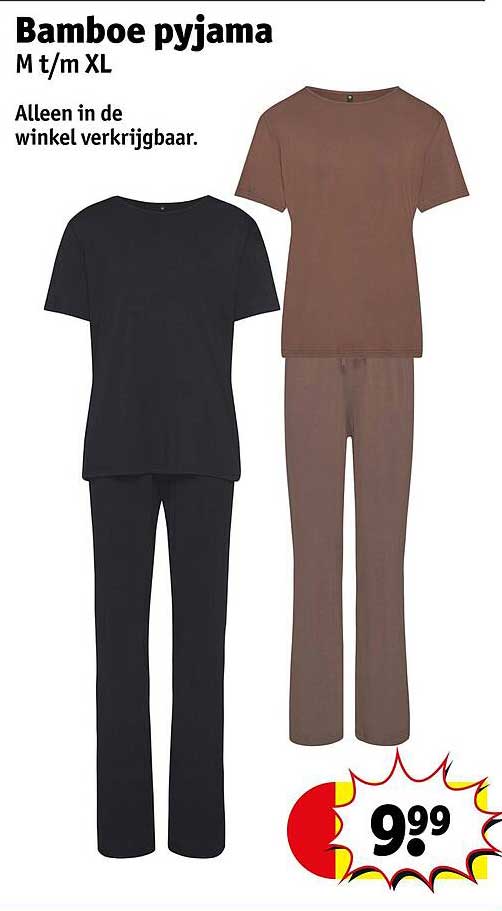 Bamboe pyjama M t/m XL