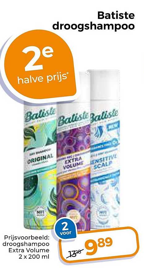 Batiste droogshampoo 2e halve prijs