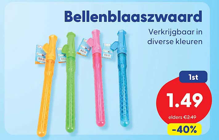 Bellenblaaszwaard Verkrijgbaar in diverse kleuren