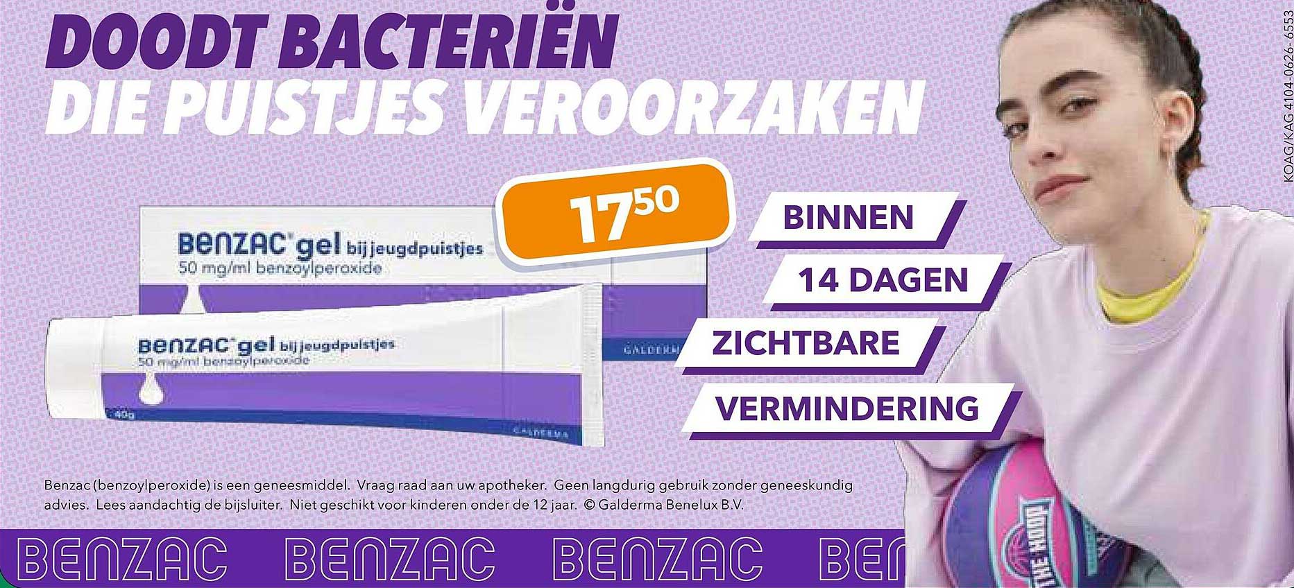 BENZAC gel bij jeugdpuistjes 50 mg/ml benzoylperoxide
