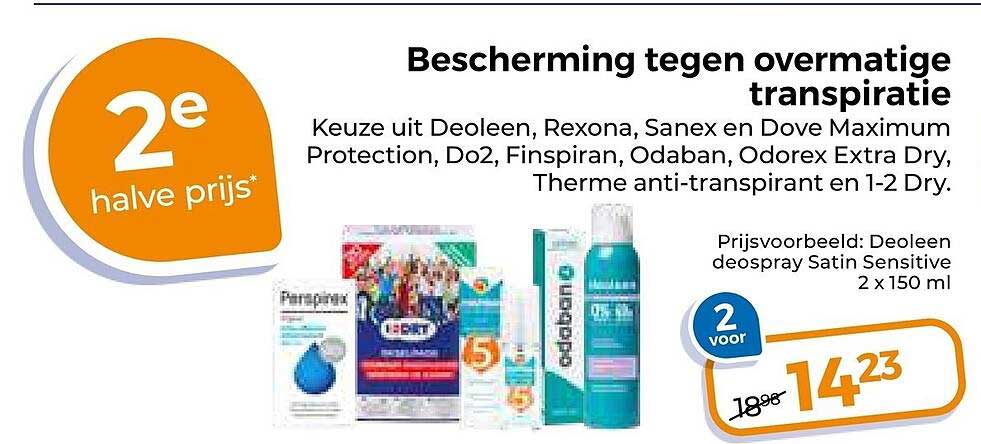 Bescherming tegen overmatige transpiratie 2e halve prijs*