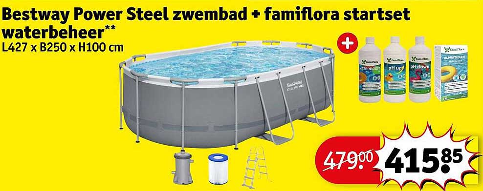 Bestway Power Steel zwembad + familflora startset waterbeheer**