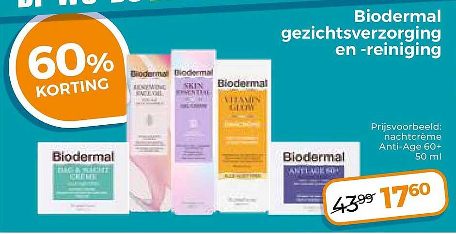 Biodermal gezichtsverzorging en -reiniging 60% korting