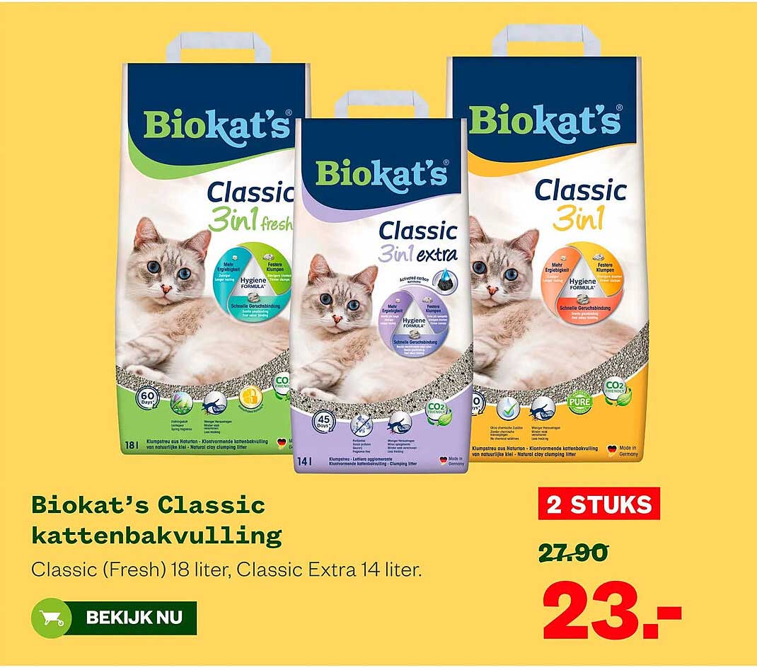 Biokat’s Classic kattenbakvulling 2 STUKS