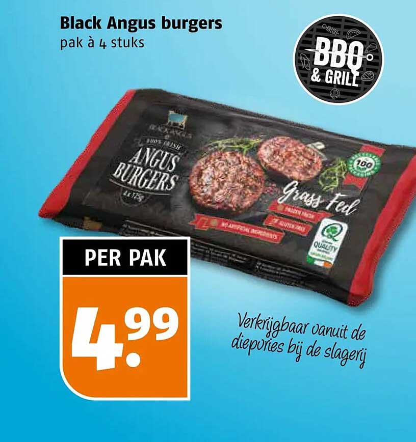 Black Angus burgers pak à 4 stuks
