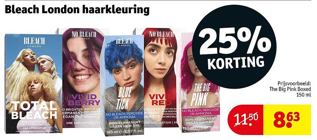 Bleach London haarkleuring 25% korting