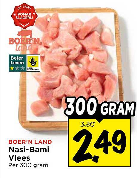 BOER'N LAND Nasi-Bami Vlees Per 300 gram
