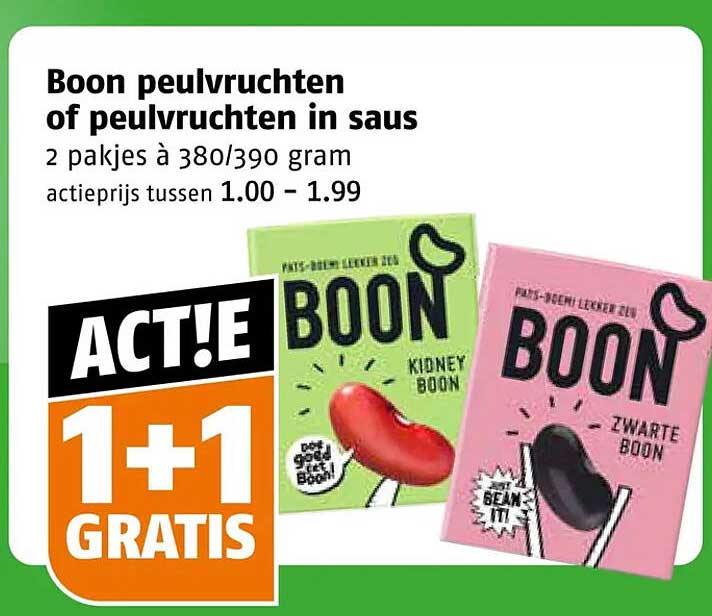 Boon peulvruchten of peulvruchten in saus 1+1 gratis