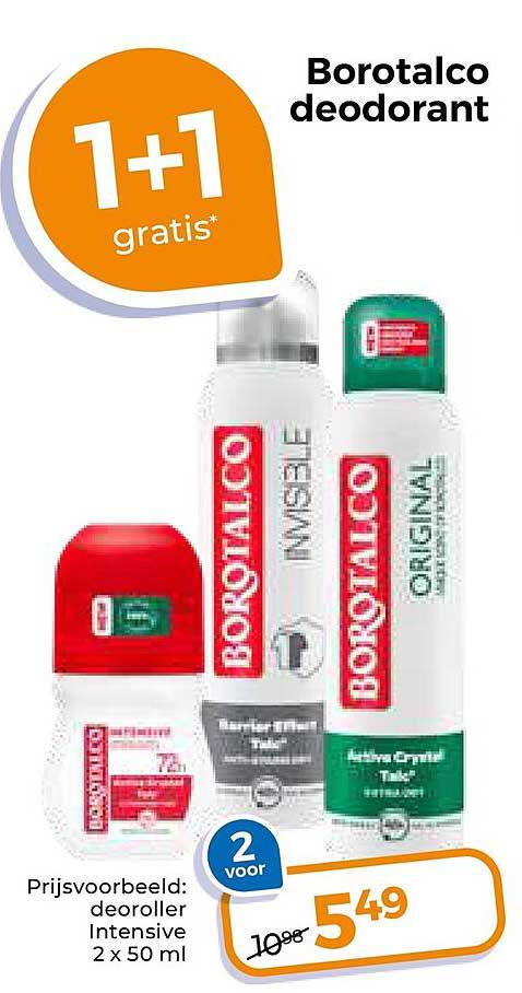 Borotalco deodorant 1+1 gratis
