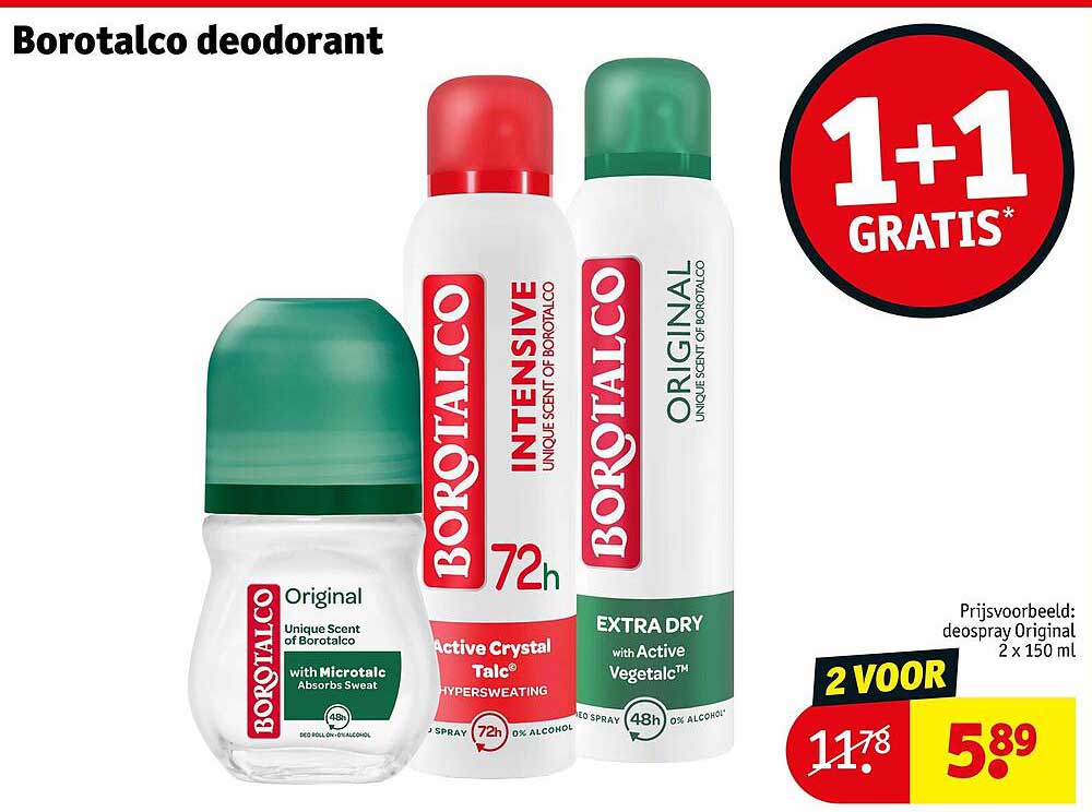 Borotalco deodorant 1+1 gratis