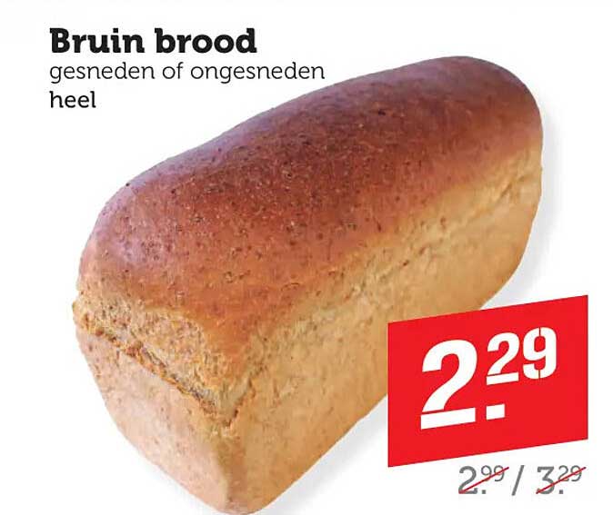 Bruin brood gesneden of ongesneden heel