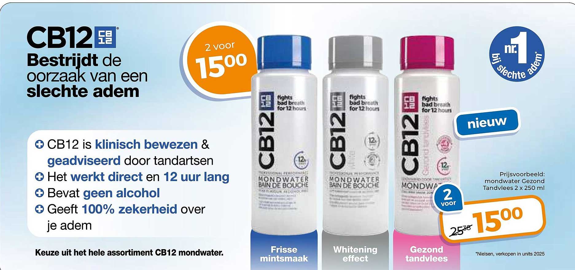 CB12 mondwater 2 voor 15.00