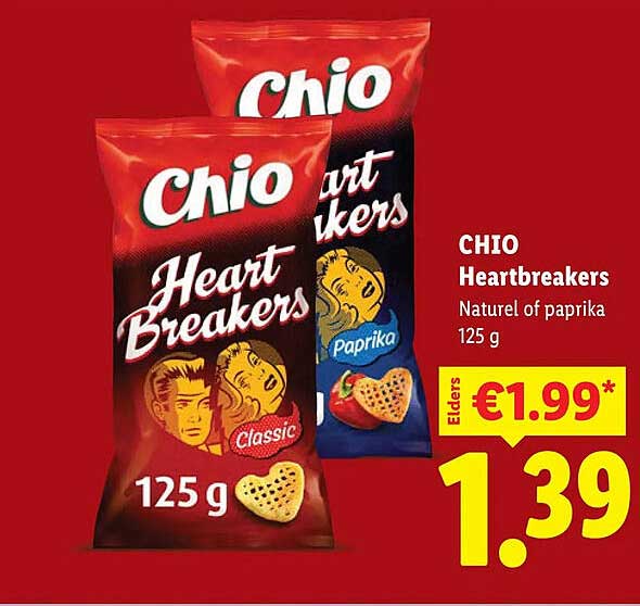 CHIO Heartbreakers Naturel of paprika 125 g