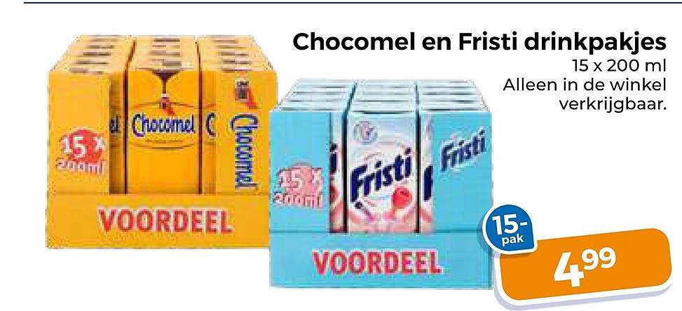 Chocomel en Fristi drinkpakjes