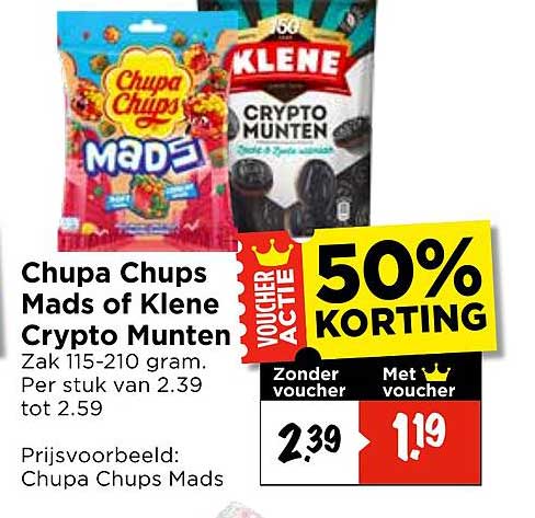 Chupa Chups Mads of Klene Crypto Munten 50% KORTING