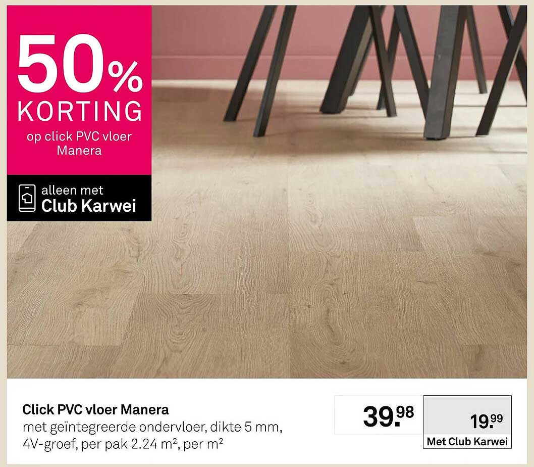 Click PVC vloer Manera 50% KORTING