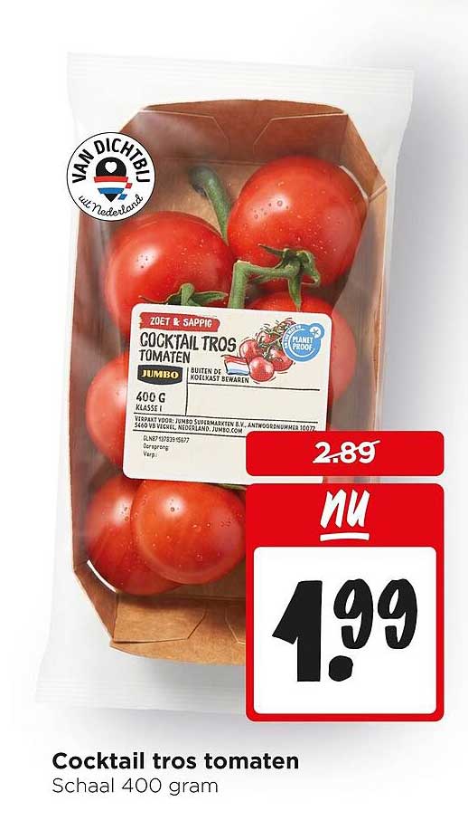 Cocktail tros tomaten Schaal 400 gram
