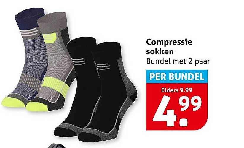 Compressie sokken Bundel met 2 paar PER BUNDEL