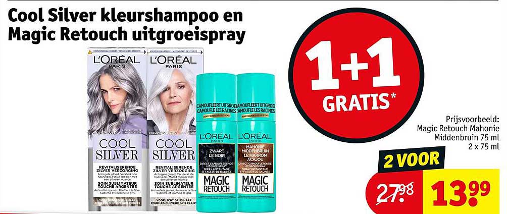 Cool Silver kleershampoo en Magic Retouch uitgroeispray 1+1 GRATIS*