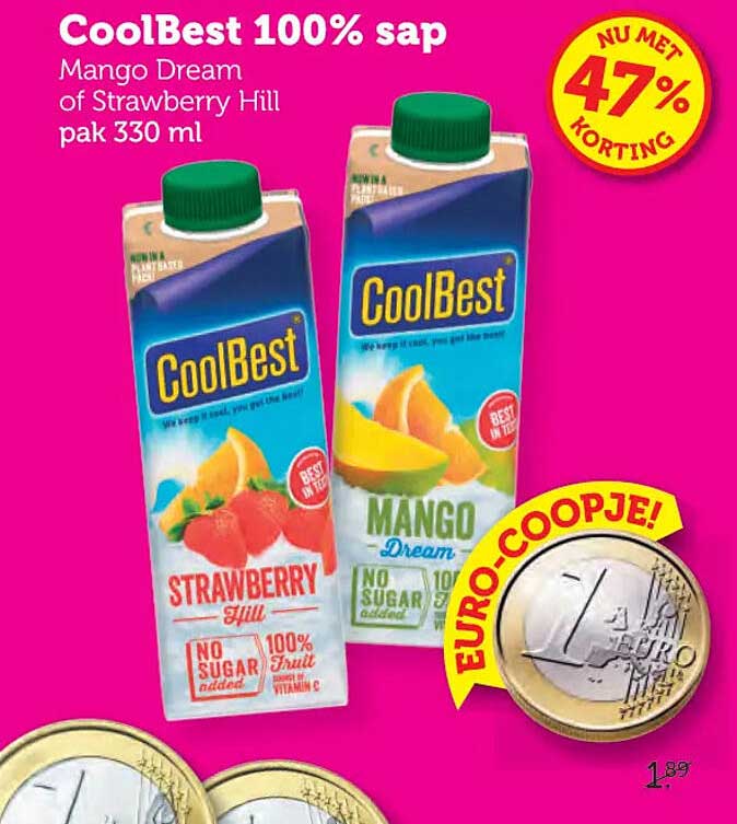 CoolBest 100% sap Mango Dream of Strawberry Hill pak 330 ml
