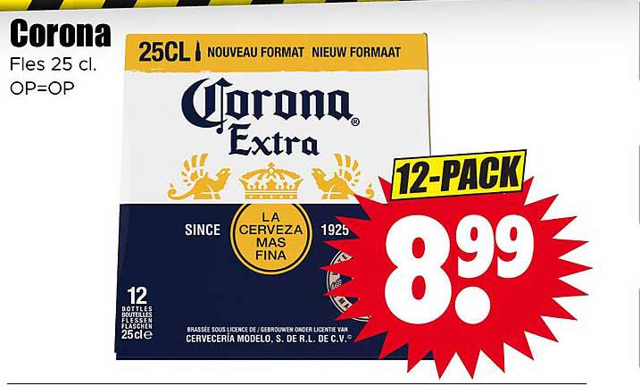 Corona Fles 25 cl. OP=OP