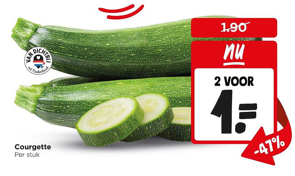 Courgette 2 voor 1,-