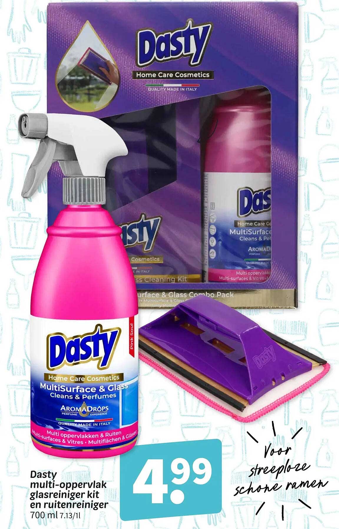 Dasty multi-oppervlak glasreiniger kit en ruitenreiniger