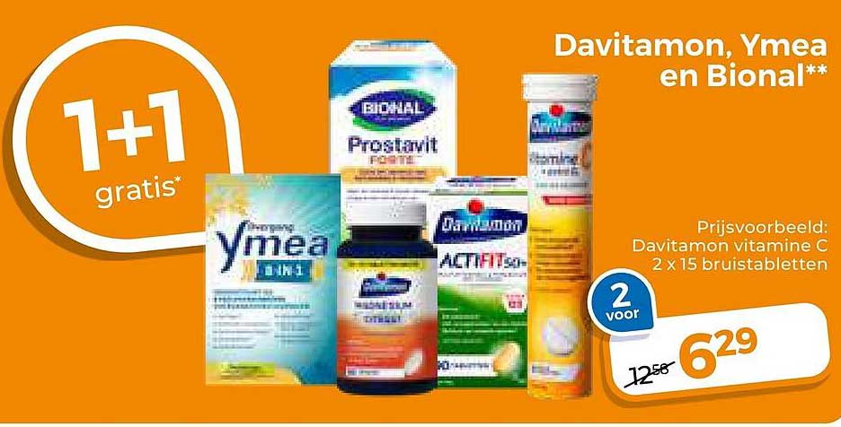 Davitamon, Ymea en Bional** 1+1 gratis*