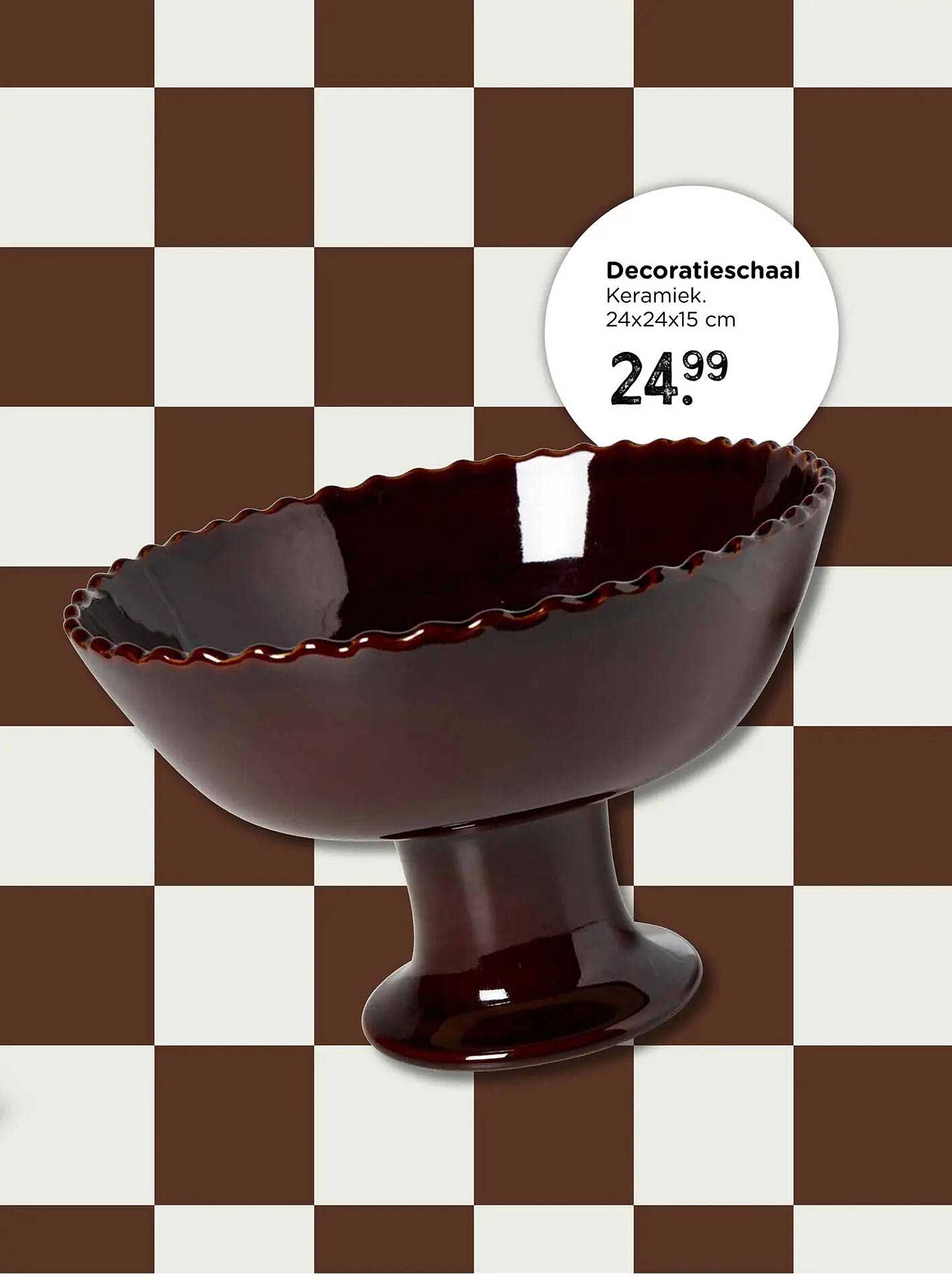Decoratieschaal Keramiek. 24x24x15 cm