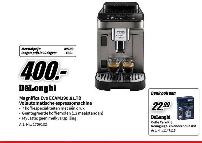 DeLonghi Magnifica Evo ECAM290.81.TB Volautomatische espressomachine