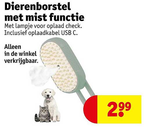 Dierenborstel met mist functie