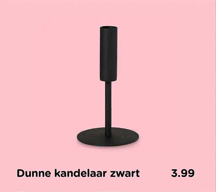 Dunne kandelaar zwart