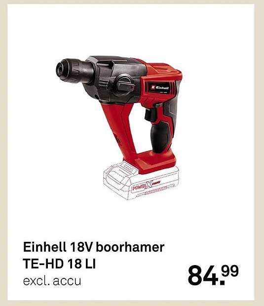 Einhell 18V boorhamer TE-HD 18 LI excl. accu