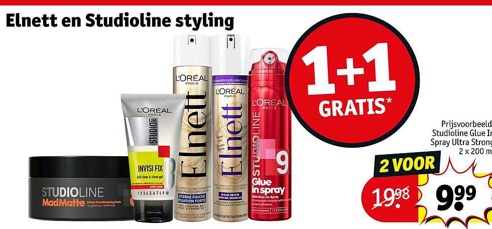 Elnett en Studioline styling 1+1 GRATIS*