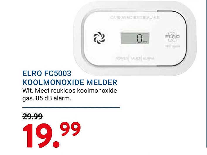 ELRO FC5003 KOOLMONOXIDE MELDER