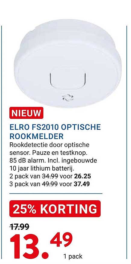 ELRO FS2010 OPTISCHE ROOKMELDER 25% KORTING