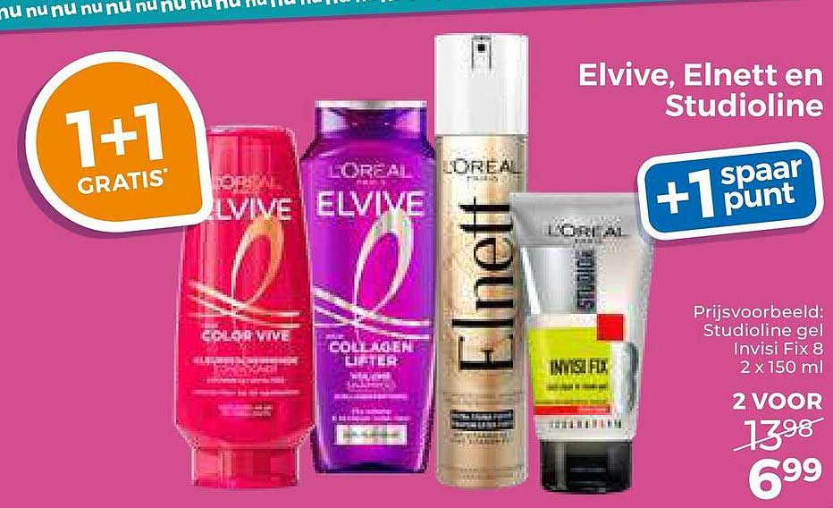 Elvive, Elnett en Studioline 1+1 gratis