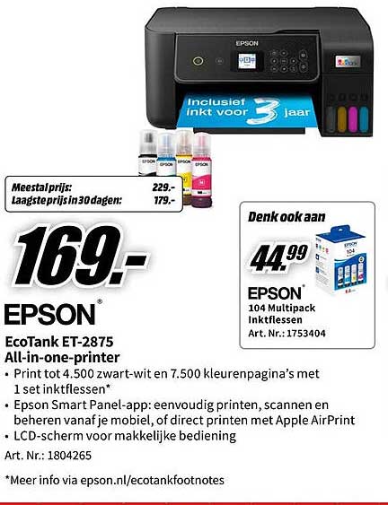 Epson EcoTank ET-2875 All-in-one-printer